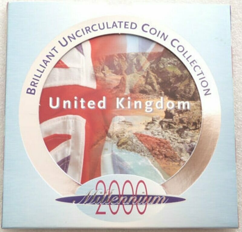 2000 Royal Mint Annual Millennium Brilliant Uncirculated 9 Coin Set