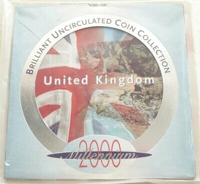 2000 Royal Mint Annual Millennium Brilliant Uncirculated 9 Coin Set Sealed
