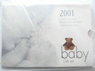 2001 Royal Mint Baby Gift Annual Brilliant Uncirculated 9 Coin Set Sealed