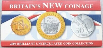 2004 Royal Mint Brilliant Uncirculated 3 Coin Set