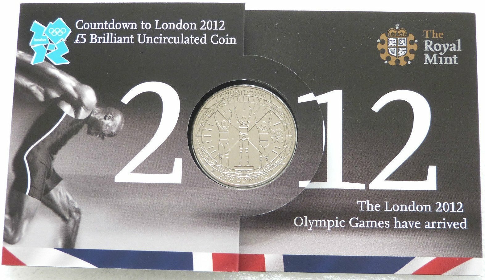 2010 2nd "Athletics" Countdown £5 BU Coin Pack 2012 Olympic Royal Mint Brand New 