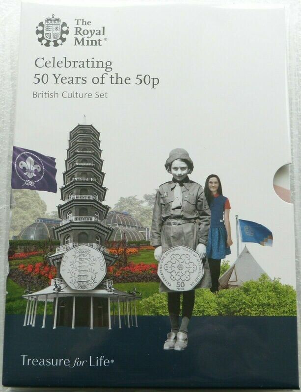 2019 British Culture 50p Brilliant Uncirculated 5 Coin Set Sealed - Incl Kew Gardens