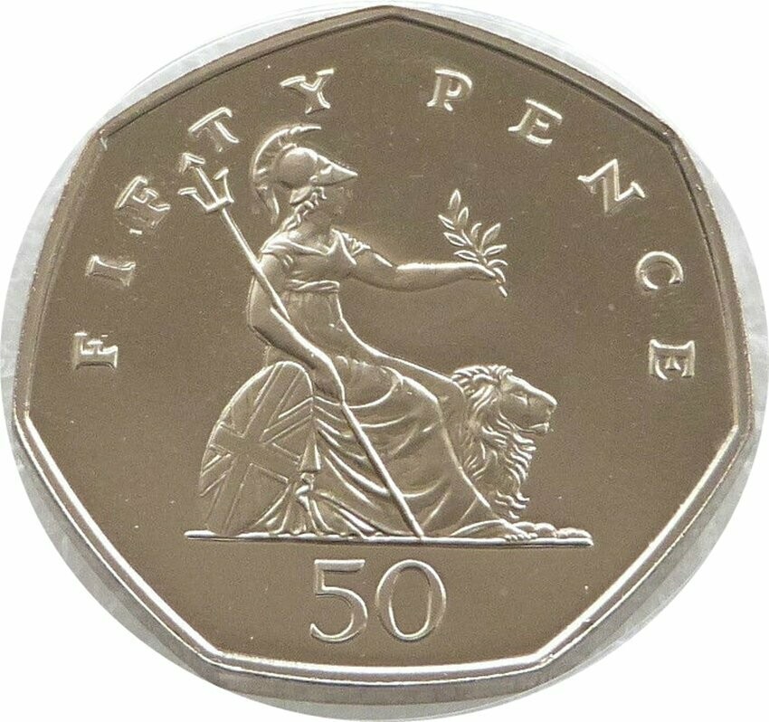 1997 Britannia 50p Brilliant Uncirculated Coin - Smaller