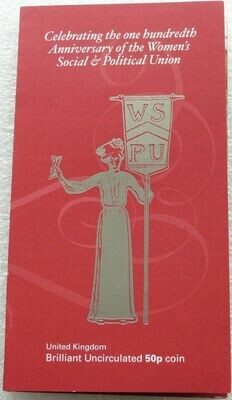2003 Suffragettes 50p Brilliant Uncirculated Coin Pack