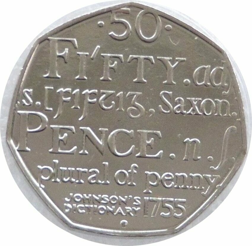 2005 Dictionary 50p Brilliant Uncirculated Coin