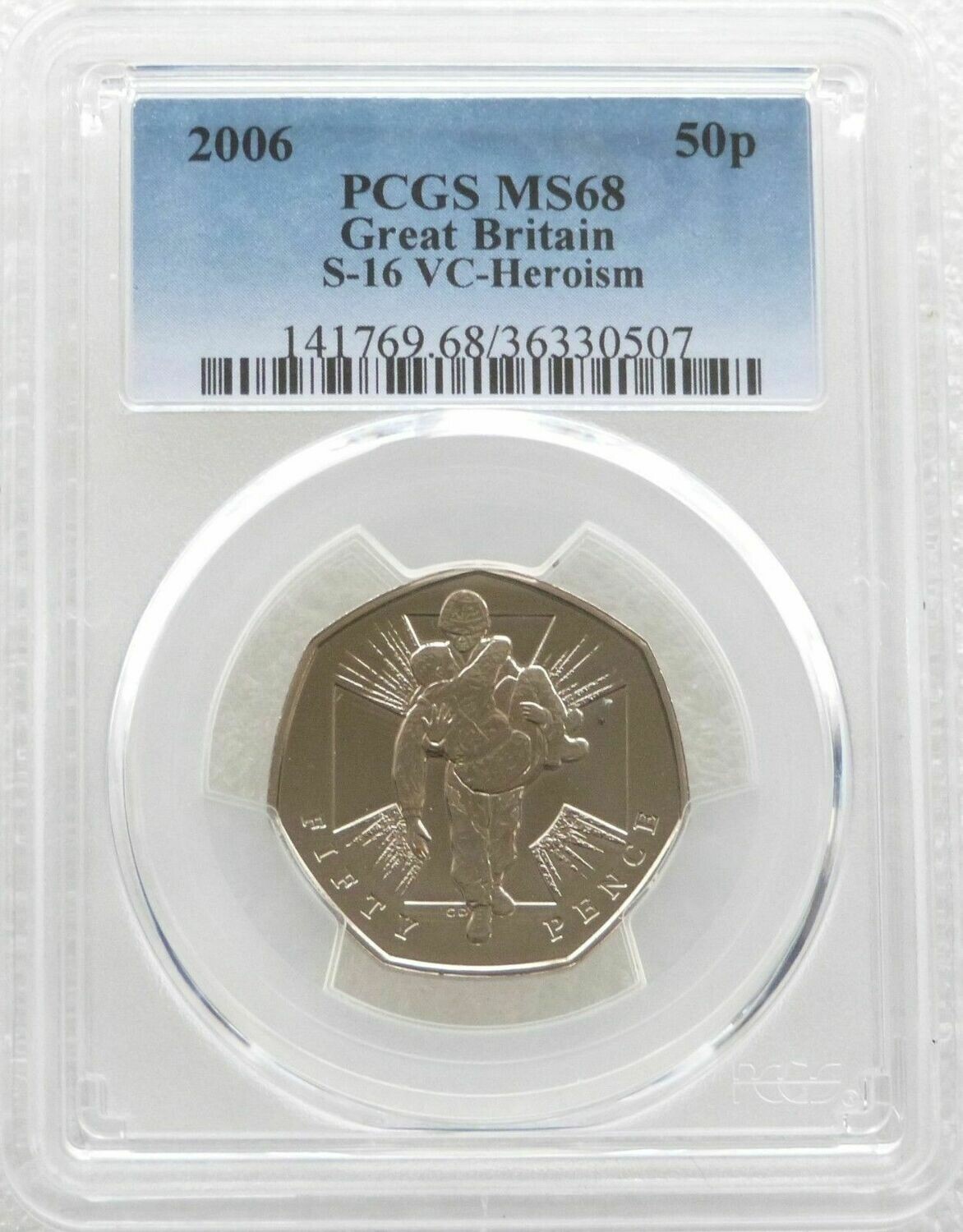 2006 Victoria Cross Heroic Acts 50p Brilliant Uncirculated Coin PCGS MS68
