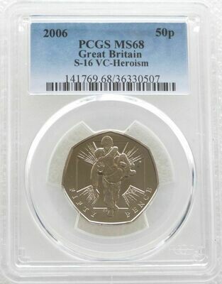 2006 Victoria Cross Heroic Acts 50p Brilliant Uncirculated Coin PCGS MS68