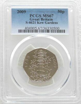 2009 Kew Gardens 50p Brilliant Uncirculated Coin PCGS MS67