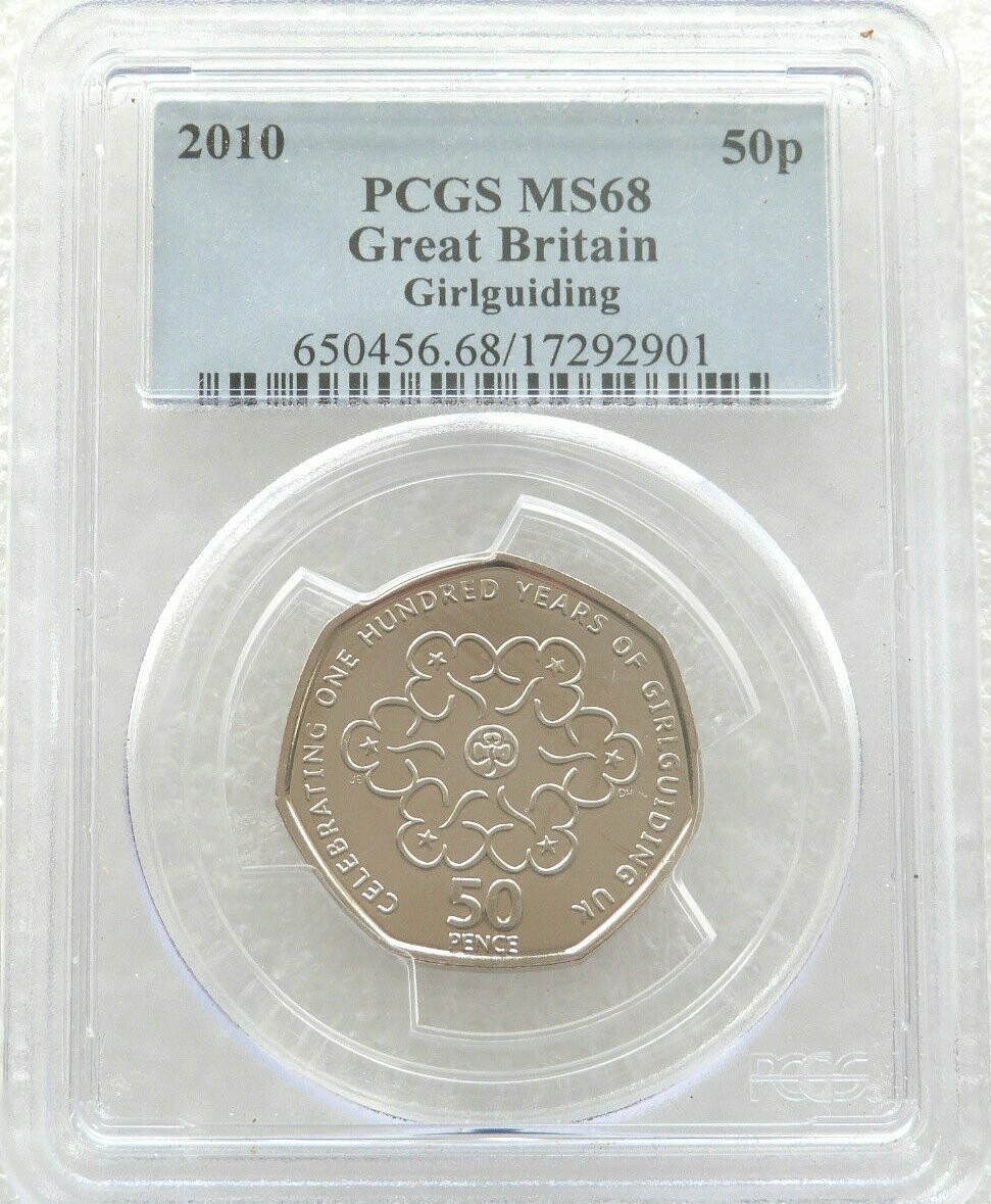 2010 Girlguiding 50p Brilliant Uncirculated Coin PCGS MS68
