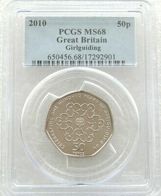 2010 Girlguiding 50p Brilliant Uncirculated Coin PCGS MS68