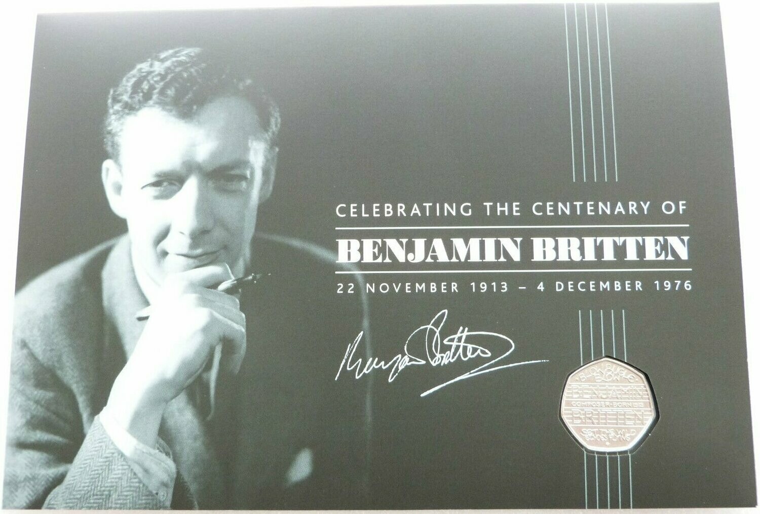 2013 Benjamin Britten 50p Brilliant Uncirculated Coin Folder