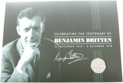 2013 Benjamin Britten 50p Brilliant Uncirculated Coin Folder