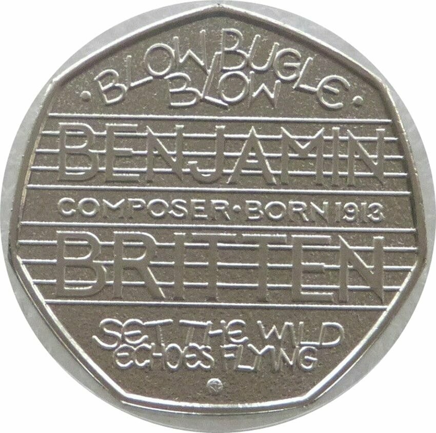 2013 Benjamin Britten 50p Brilliant Uncirculated Coin
