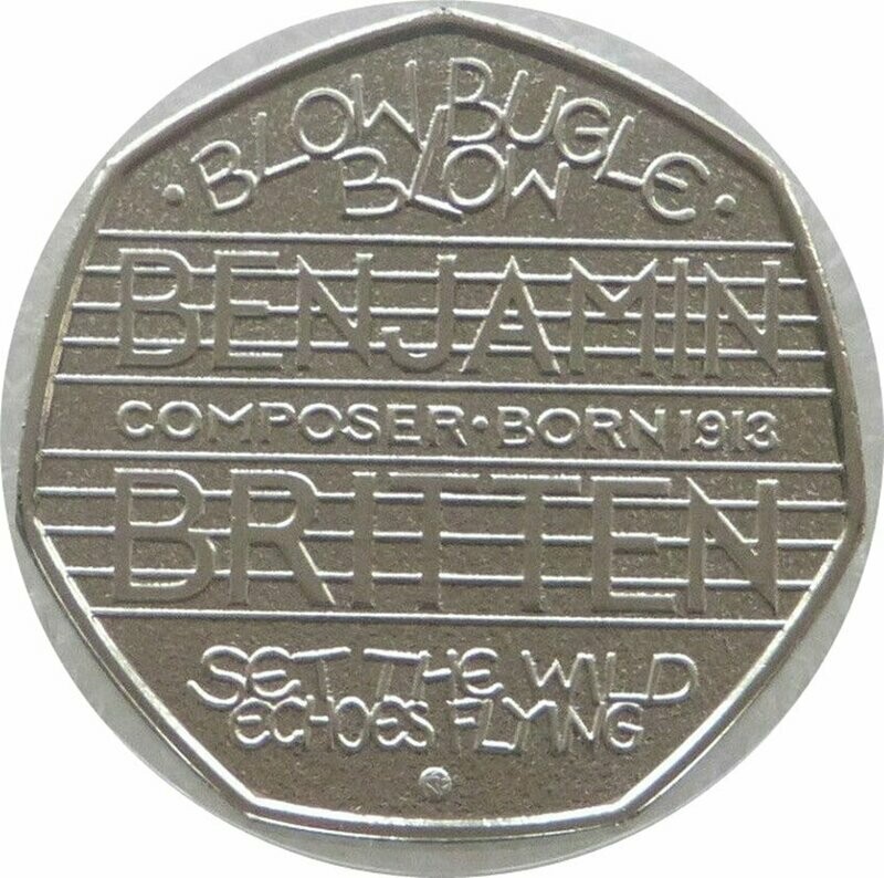 2013 Benjamin Britten 50p Brilliant Uncirculated Coin