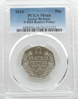 2016 Beatrix Potter 50p Brilliant Uncirculated Coin PCGS MS66