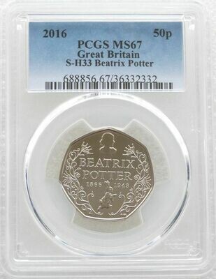 2016 Beatrix Potter 50p Brilliant Uncirculated Coin PCGS MS67