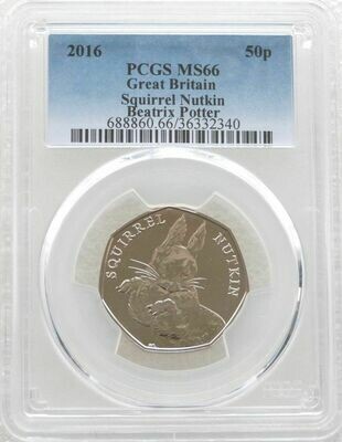 2016 Squirrel Nutkin 50p Brilliant Uncirculated Coin PCGS MS66