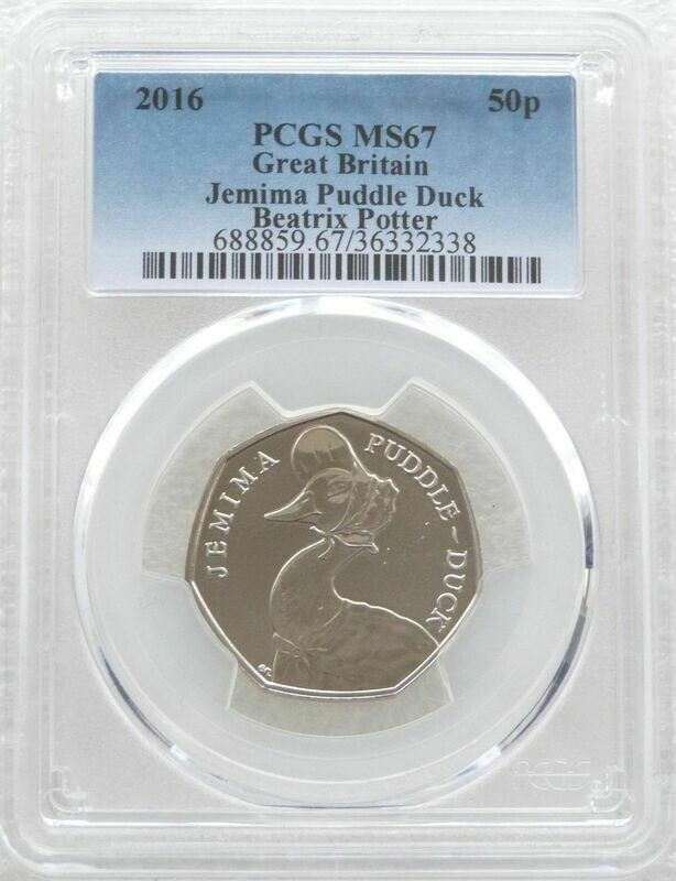 2016 Jemima Puddle-Duck 50p Brilliant Uncirculated Coin PCGS MS67