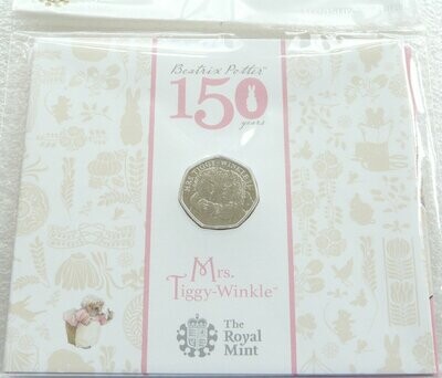 2016 Mrs Tiggy-Winkle 50p Brilliant Uncirculated Coin Pack Sealed