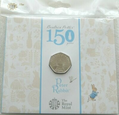 2016 Peter Rabbit 50p Brilliant Uncirculated Coin Pack Sealed