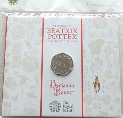 2017 Benjamin Bunny 50p Brilliant Uncirculated Coin Pack Sealed