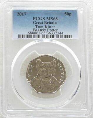 2017 Tom Kitten 50p Brilliant Uncirculated Coin PCGS MS68