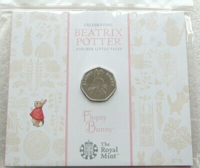2018 Flopsy Bunny 50p Brilliant Uncirculated Coin Pack Sealed
