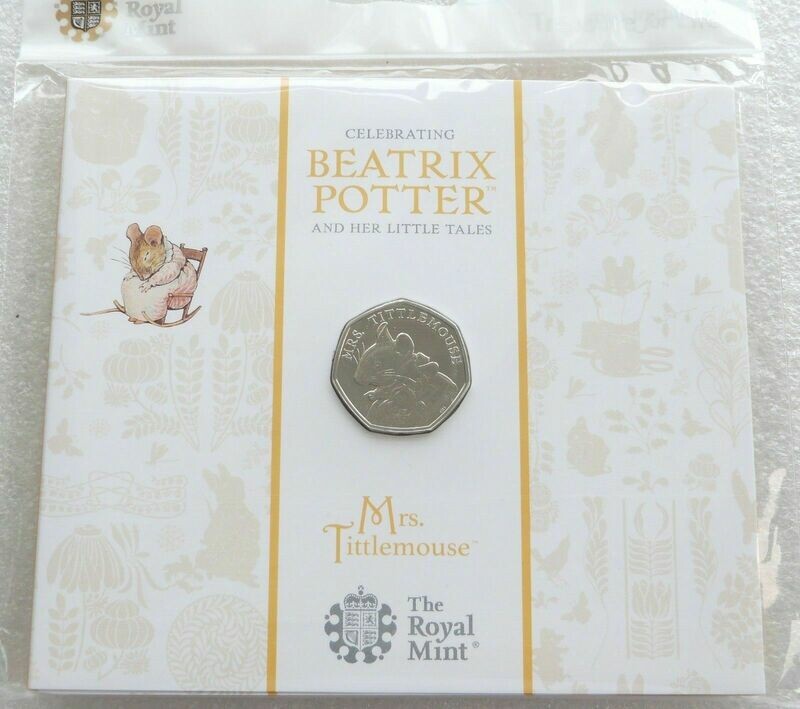 2018 Mrs Tittlemouse 50p Brilliant Uncirculated Coin Pack Sealed