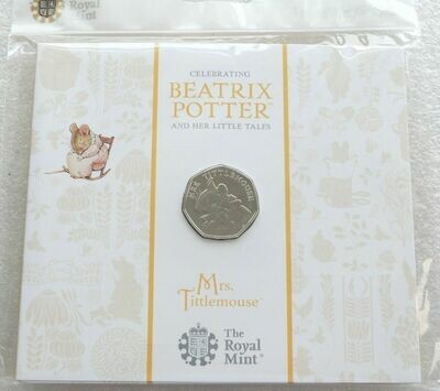 2018 Mrs Tittlemouse 50p Brilliant Uncirculated Coin Pack Sealed