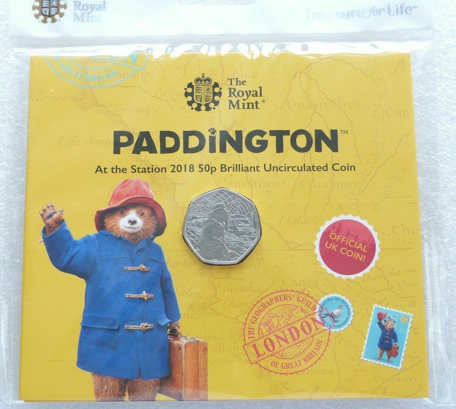 2018 Paddington at the Station 50p Brilliant Uncirculated Coin Pack Sealed