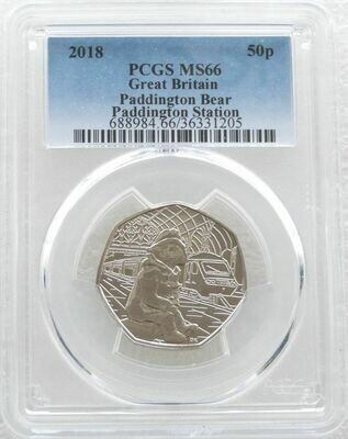2018 Paddington at the Station 50p Brilliant Uncirculated Coin PCGS MS66