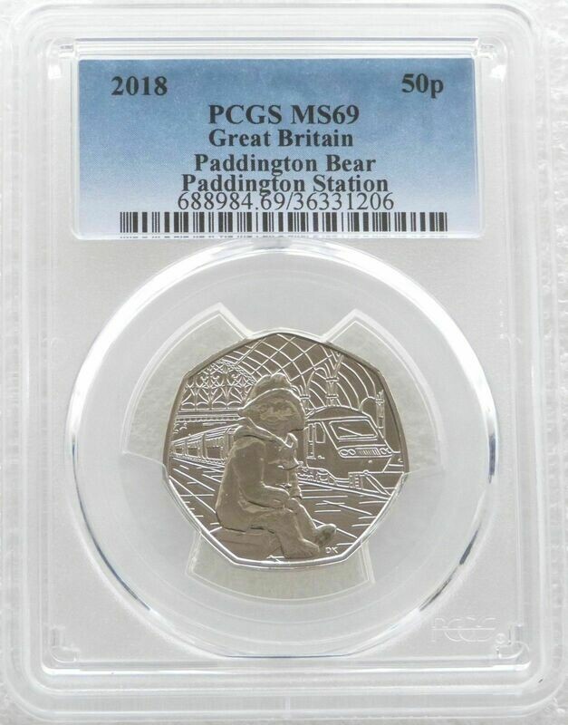 2018 Paddington at the Station 50p Brilliant Uncirculated Coin PCGS MS69