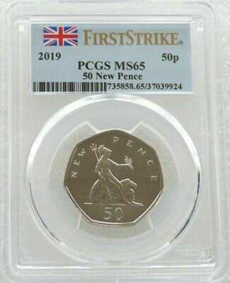 2019 Britannia New Pence 50p Brilliant Uncirculated Coin PCGS MS65 First Strike