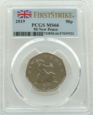 2019 Britannia New Pence 50p Brilliant Uncirculated Coin PCGS MS66 First Strike