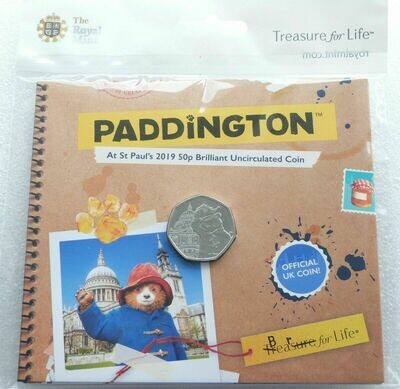 2019 Paddington at St Pauls Cathedral 50p Brilliant Uncirculated Coin Pack Sealed