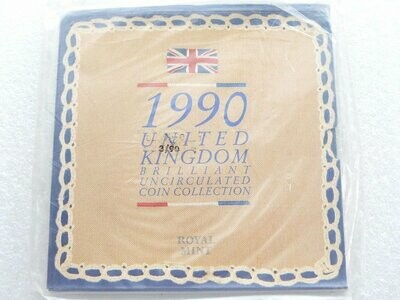 1990 Royal Mint Annual Brilliant Uncirculated 8 Coin Set Sealed