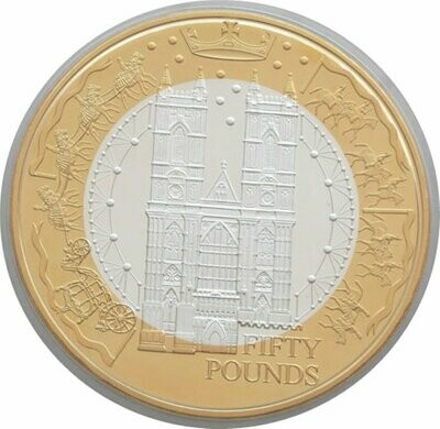 2002 Alderney Golden Jubilee £50 Silver Gold Proof Kilo Coin
