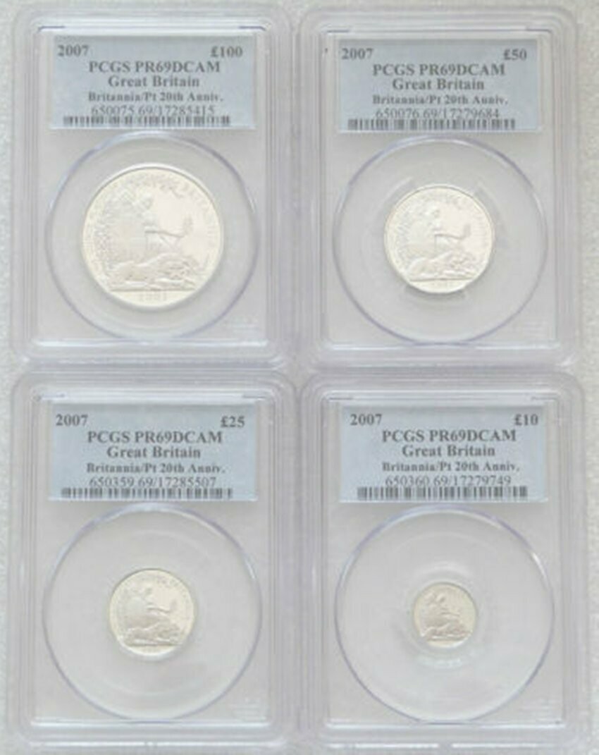 2007 Britannia Platinum Proof 4 Coin Set PCGS PR69 DCAM
