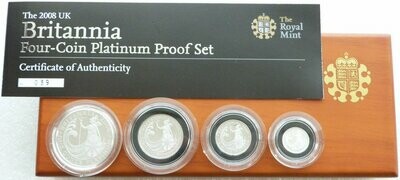 2008 Britannia Platinum Proof 4 Coin Set Box Coa