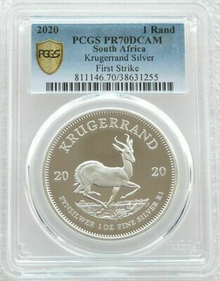 2020 South Africa Krugerrand Silver Proof 1oz Coin PCGS PR70 DCAM First Strike