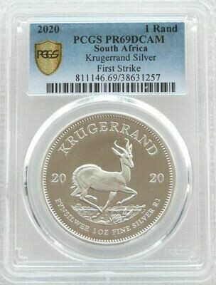 2020 South Africa Krugerrand Silver Proof 1oz Coin PCGS PR69 DCAM First Strike
