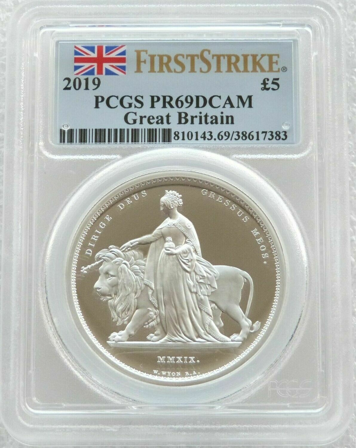 2019 Great Engravers Una and the Lion £5 Silver Proof 2oz Coin PCGS PR69 DCAM First Strike