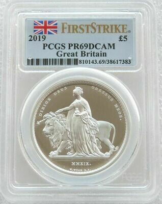 2019 Great Engravers Una and the Lion £5 Silver Proof 2oz Coin PCGS PR69 DCAM First Strike