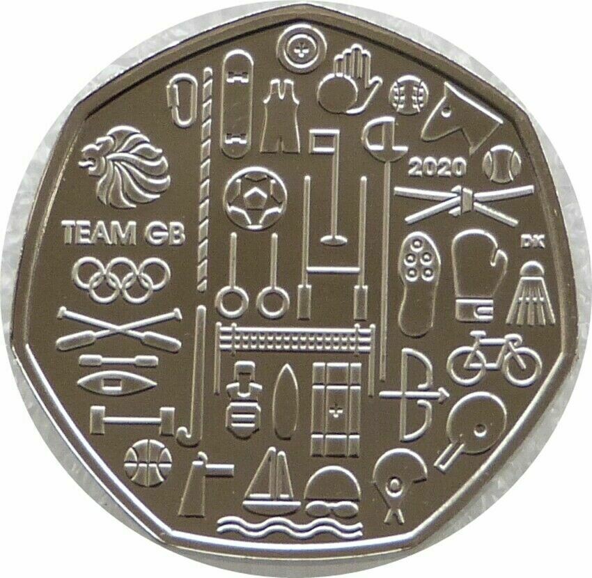 2020 Tokyo Olympic Games Team GB 50p Brilliant Uncirculated Coin