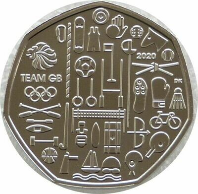 2021 Tokyo Olympic Games Team GB 50p Brilliant Uncirculated Coin