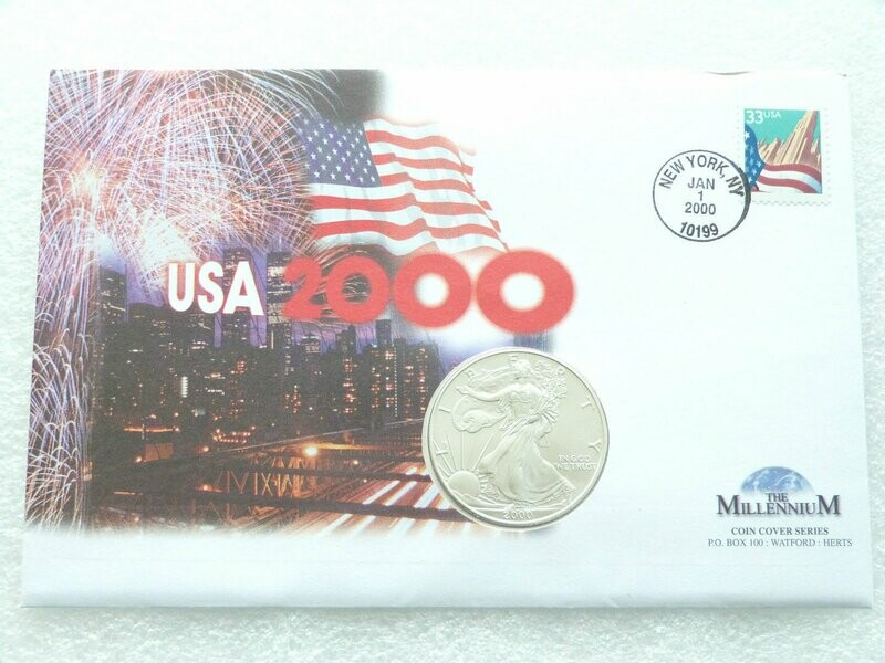 2000 American Eagle $1 Silver 1oz Coin First Day Cover