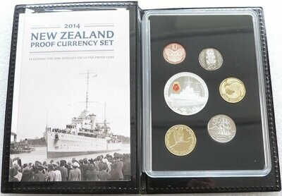 2014 New Zealand HMS Achilles Proof Currency 6 Coin Set Box Coa
