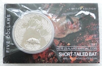 2013 New Zealand Short-Tailed Bat $5 Coin Pack Sealed