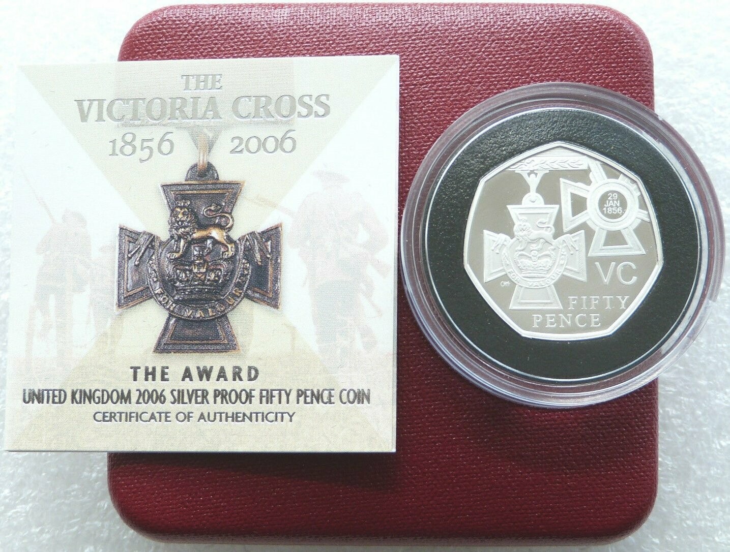 2006 Victoria Cross Award 50p Silver Proof Coin Box Coa