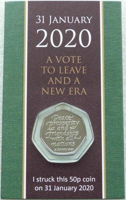 2020 Struck on the Day Withdrawal from the EU Brexit 50p Brilliant Uncirculated Coin Pack